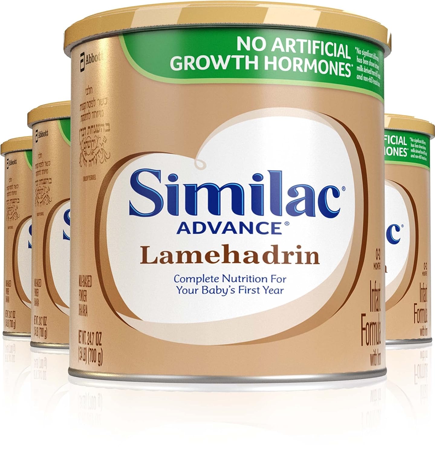 251026033550735_1 Similac Lamehadrin Badatz-certified Advance Infant Formula with Iron, 24.7 ounce (4 Pack) Certified Kosher Baby Formula Powder - Image 1